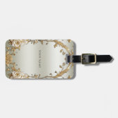 Goldene Verzierte Blume Gepäckmarke Gepäckanhänger (Vorderseite horizontal)