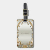Goldene Verzierte Blume Gepäckmarke Gepäckanhänger (Vorderseite vertikal)