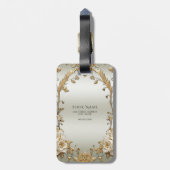 Goldene Verzierte Blume Gepäckmarke Gepäckanhänger (Rückseite vertikal)