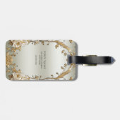 Goldene Verzierte Blume Gepäckmarke Gepäckanhänger (Rückseite horizontal)