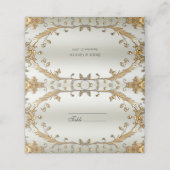 Goldene Verzierte Blume Platzkarte (Außenseite Aufgefaltet)
