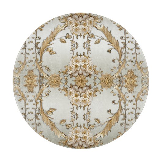 Goldene Verzierte Blume Schneidebrett (Vorderseite)