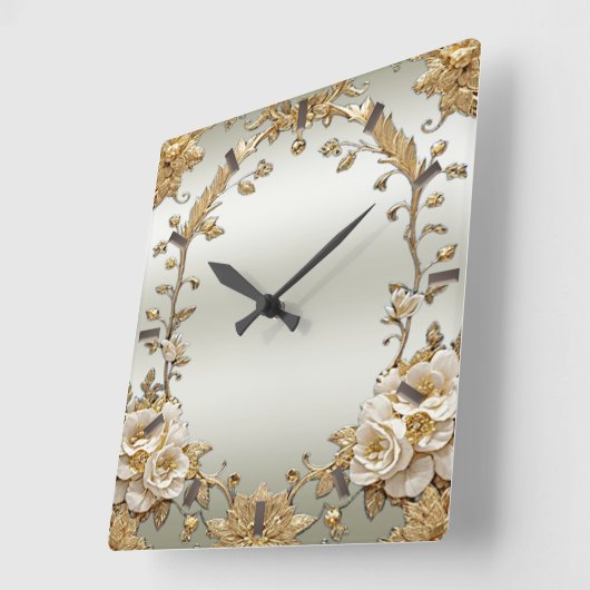 Goldene Verzierte Blume Uhr (Winkel)