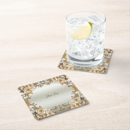 Goldene Verzierte Blume Untersetzer (Vor Ort)