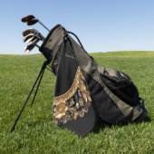 Goldene Verzierte Blumen Golfhandtuch (Gras)