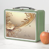 Goldene verzierte Blumen Lunchbox (Beispiel)