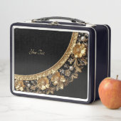 Goldene verzierte Blumen Lunchbox (Beispiel)