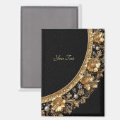Goldene Verzierte Blumen Magnet (Vorderseite/Rückseite)