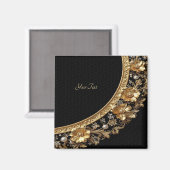 Goldene Verzierte Blumen Magnet (Vorderseite/Rückseite)