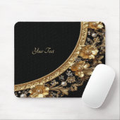 Goldene Verzierte Blumen-Mauspad Mousepad (Mit Mouse)