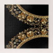 Goldene Verzierte Blumen Puzzle (Horizontal)