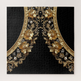 Goldene Verzierte Blumen Puzzle