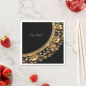 Goldene Verzierte Blumen Serviette (Beispiel)