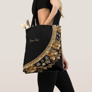 Goldene Verzierte Blumen-Tasche Tasche