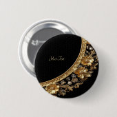 Goldene Verzierte Blumen-Taste Button (Vorne & Hinten)