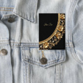 Goldene Verzierte Blumen-Taste Button (Insitu)