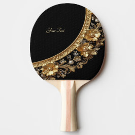 Goldene Verzierte Blumen Tischtennisschläger Tischtennis Schläger