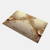 Goldene Verzierte Blumenmatte Fußmatte (Schrägansicht)