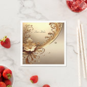 Goldene Verzierte Blumenmuster Serviette (Beispiel)