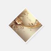 Goldene Verzierte Blumenmuster Serviette (Ecke)