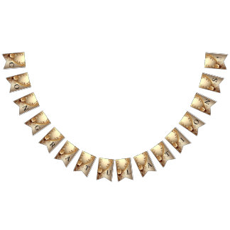 Goldene Verzierte Blumenwimpelflagge Wimpelkette