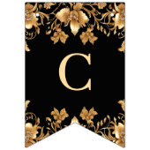 Goldene Verzierte Blütenflagge Wimpelkette (Erste Fahne)