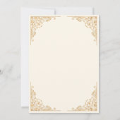 Goldene Verzierte Creme - islamische Mehndi-Zeremo Einladung (Rückseite)