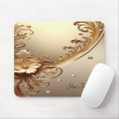 Goldene Verzierte Florale Mauspad (Mit Mouse)