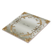 Goldene Verzierte Keramik Fliese (Seite)