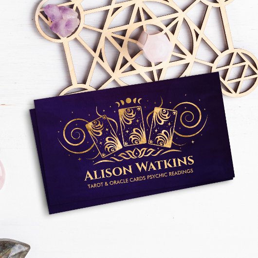 Goldene Verzierung von Tarot-/Oracle-Karten Visitenkarte