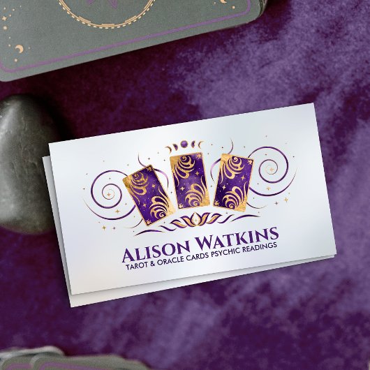 Goldene Verzierung von Tarot-/Oracle-Karten Visitenkarte