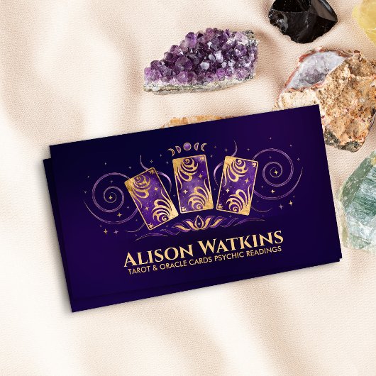 Goldene Verzierung von Tarot-/Oracle-Karten Visitenkarte