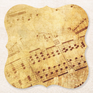 Goldene Vintage Antiquität Notenblatt Partitur Bla Untersetzer