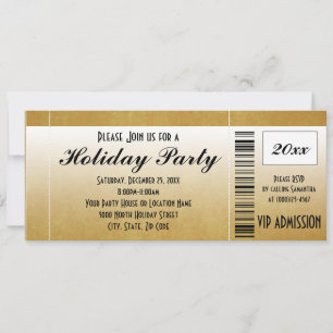 Goldene Vintage-Festparty-Ticket-Einladung Einladung