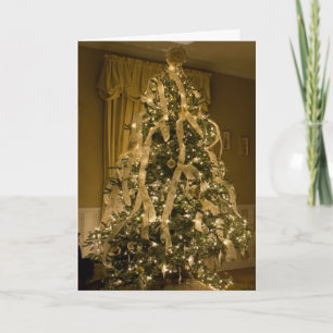 Goldene Vintage Fraser Tannen-Weihnachtsbaum Feiertagskarte