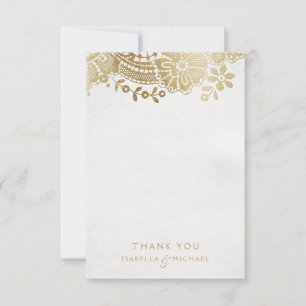 Goldene Vintage Hochzeitsfeier in Schwarz Vielen D Dankeskarte