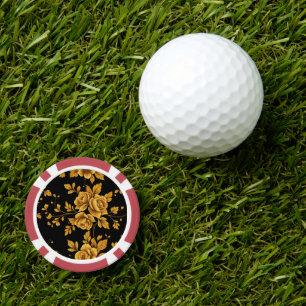 Goldene Vintage-Rosen Pokerchips