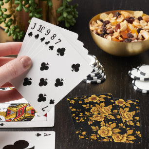 Goldene Vintage-Rosen Spielkarten