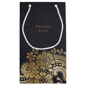 Goldene Vintage Spitzen-Gastgeschenk Hochzeit Kleine Geschenktüte (Rückseite)