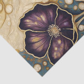 Goldene Violette Blüten Dekupage Seidenpapier (Ausschnitt)