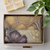 Goldene Violette Blüten Dekupage Seidenpapier (Geschenk)