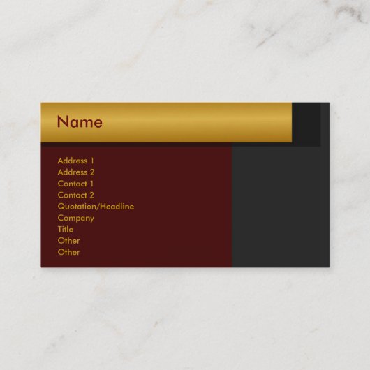 Goldene Visitenkarte (Vorderseite)