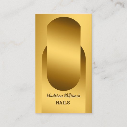 Goldene Visitenkarte für Nageltechniker (Vorderseite)