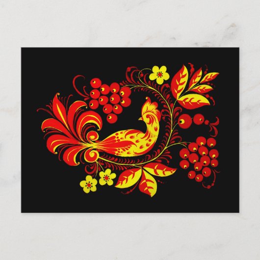 Goldene Vogelpostkarte Postkarte (Vorderseite)