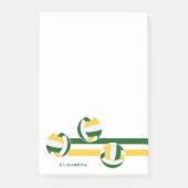 Goldene Volleyballs Abstrichname Spieler Post-it Klebezettel (Vorderseite)