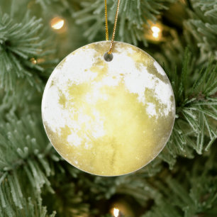 Goldene Vollmond-Weihnachtsfeier Keramik Ornament