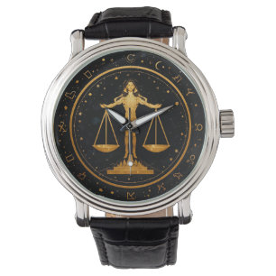 Goldene Waage Sternzeichen Waage Armbanduhr
