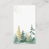 Goldene Wälder Pinienbäume Wasserfarbe Begleitkarte (Rückseite)