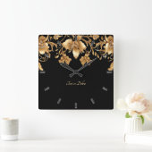 goldene Wand-Uhr Quadratische Wanduhr (Zuhause)