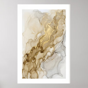 Goldene Wandkunst Liquid Metal Look - Soft Poster